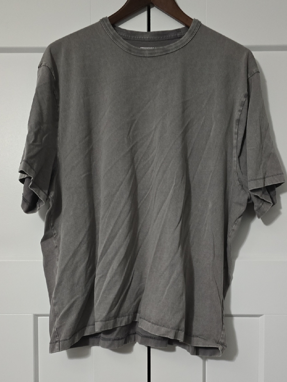 Abercrombie & Fitch Men's Shrunken Light Washed Gray Short Sleeve Tee
